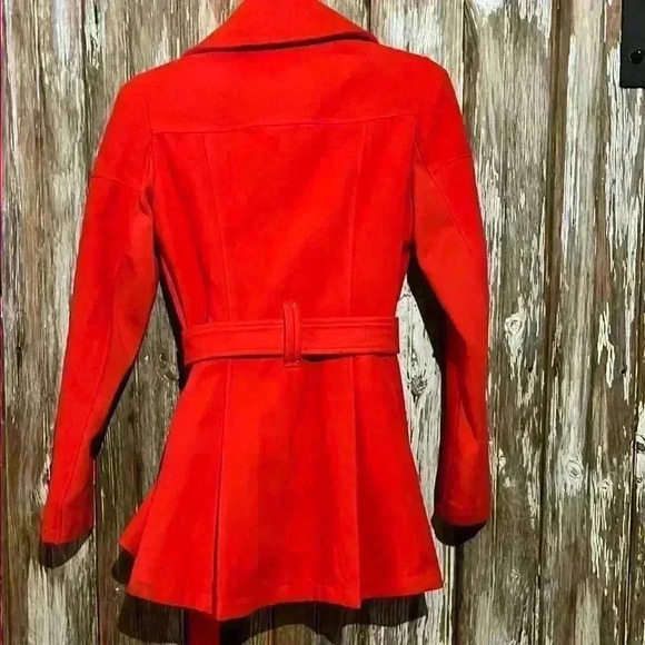 BCBGMAXAZRIA Women's Red Belted Jacket - Picture 3 of 7